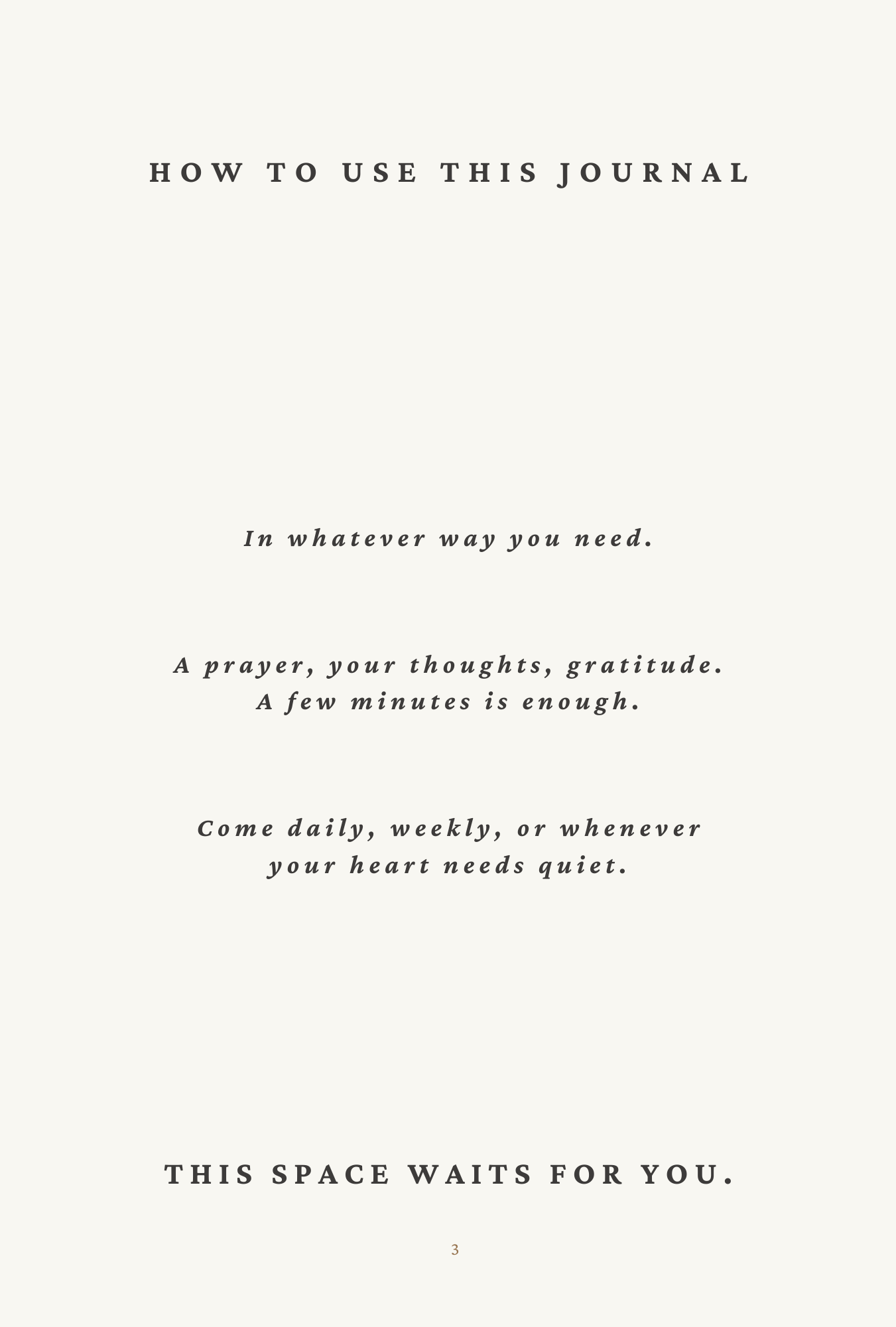 How to Use This Journal — journal page 3