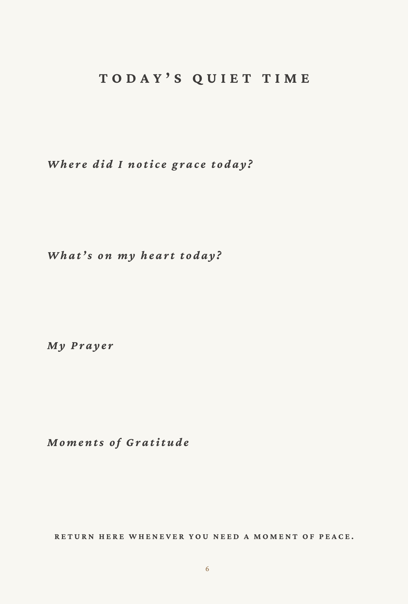 Daily reflection preview page one